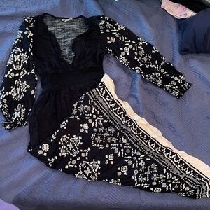 Knox Rose Long Maxi Black tan dress size xs